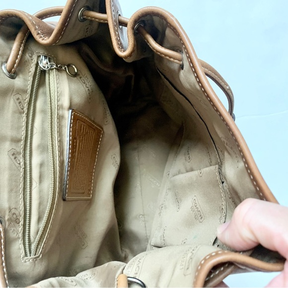 COACH Vintage Brown Leather Legacy Drawstring Backpack Purse C053-9569 - Picture 7 of 7